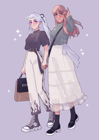 Qiia & Rena - OCs [my original characters] August 2021